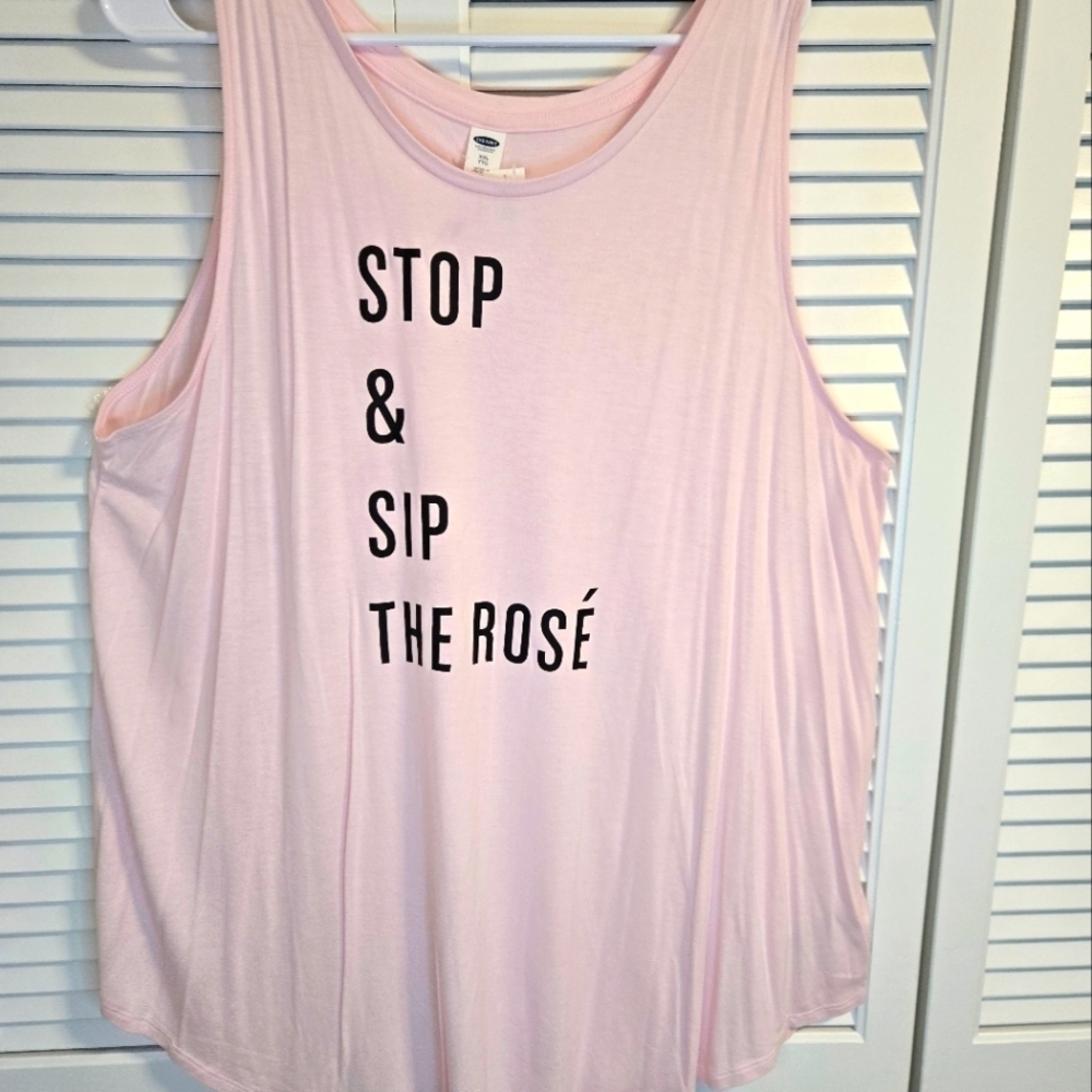 NEW Old Navy Pink Graphic Swing Tank Sz XXL FEMININE. GIRLY. CASUAL.